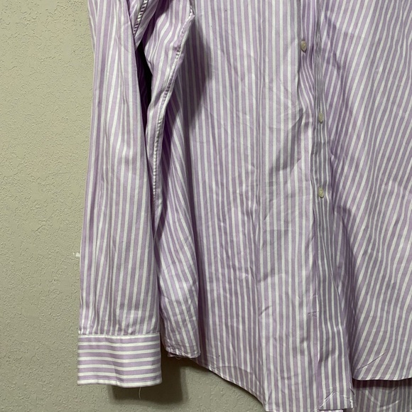 RALPH LAUREN purple and white striped long sleeve collared button down shirt XXL - Picture 4 of 6